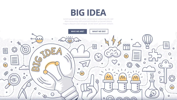 Gran idea Doodle Concept — Archivo Imágenes Vectoriales