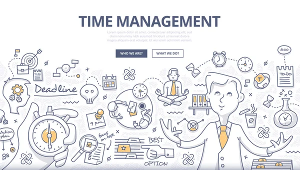 Time Management Doodle Concept — Stockvector