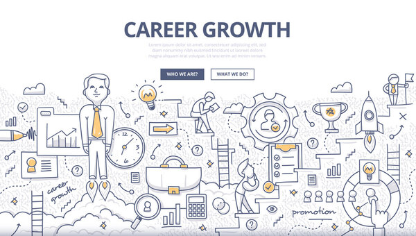 Career Growth Doodle Concept