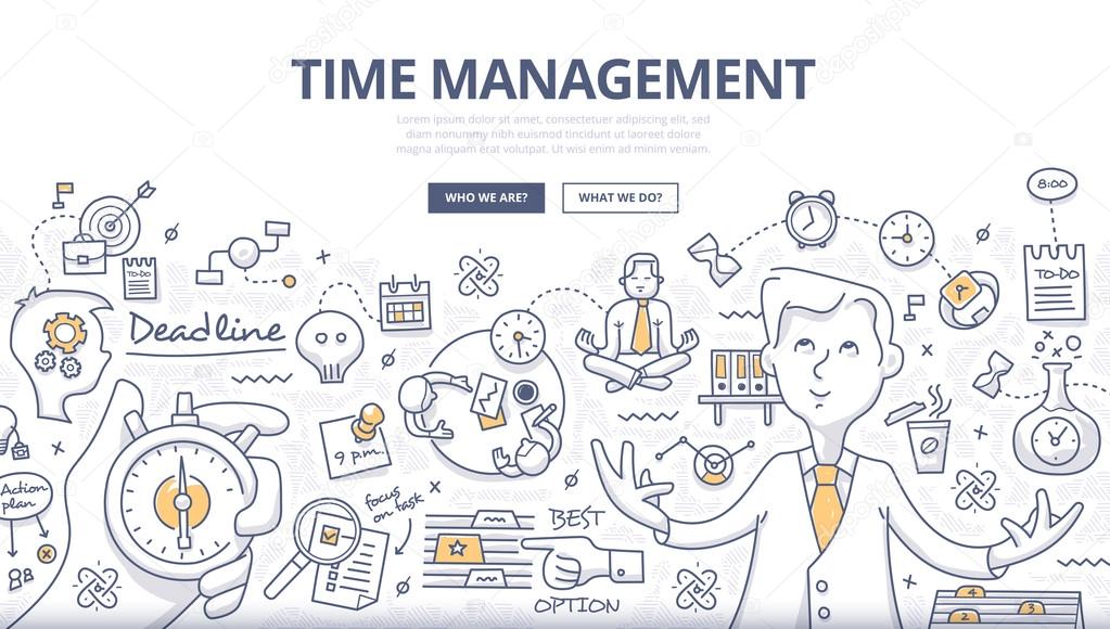 Time Management Doodle Concept