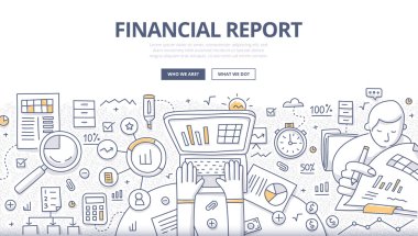 Financial Report Doodle Concept clipart