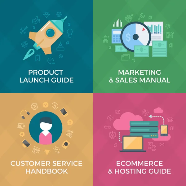 E-commerce e Marketing. Capas de Ebook — Vetor de Stock