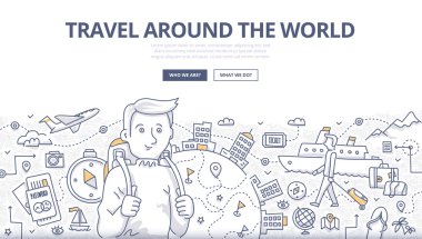 Dünya Doodle kavramı seyahat