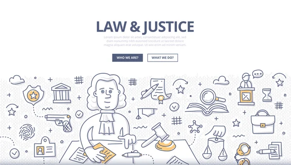 Закон & каракулі концепція справедливості — стоковий вектор