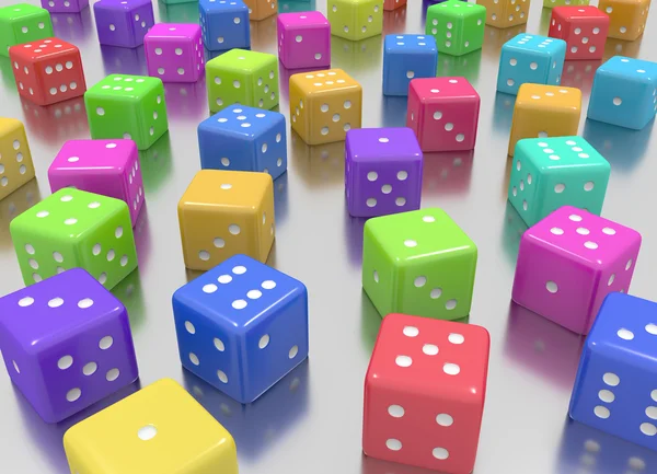 Dice colors random — Stock Photo, Image