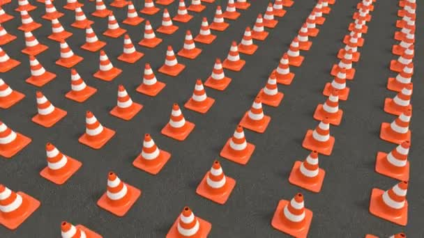 Traffic cones tracking — Stock Video