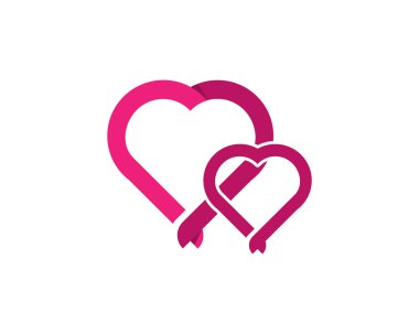 Sevgi ve kalp logosu simgesi