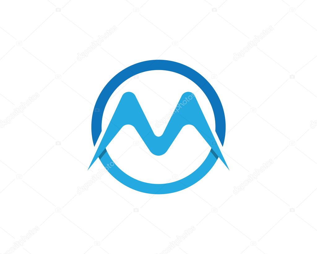 M Letter Mountains Logo Template