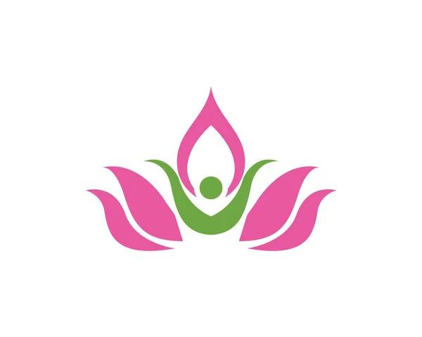 Loto flor logo — Vector de stock