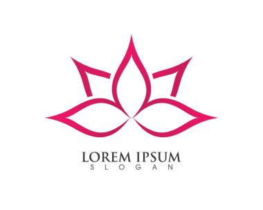 Stilize lotus çiçek simge vektör Logo şablonu