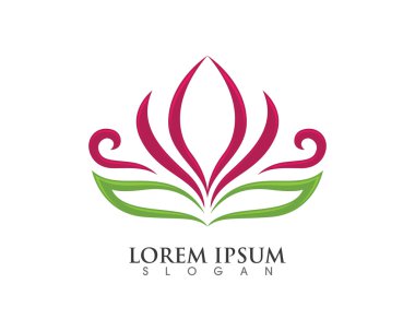 Stilize lotus çiçek simge vektör Logo şablonu