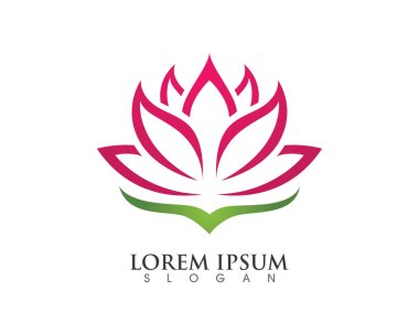 Stilize lotus çiçek simge vektör Logo şablonu
