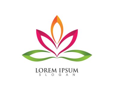 Stilize lotus çiçek simge vektör Logo şablonu