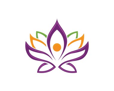 Stilize lotus çiçek simge vektör Logo şablonu