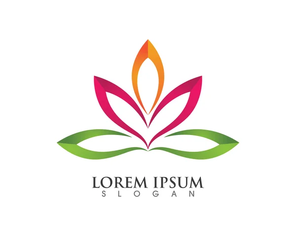 Stilize lotus çiçek simge vektör Logo şablonu