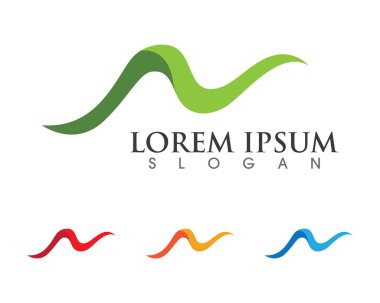Su dalgası logo şablonu