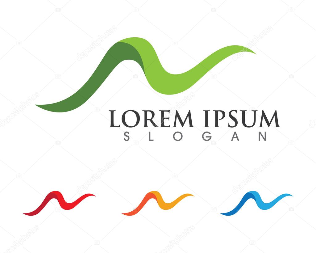 Water wave symbol, isolated vector icon logo Template