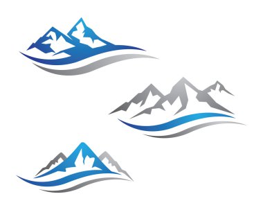 Dağlar Logo şablonu vektör