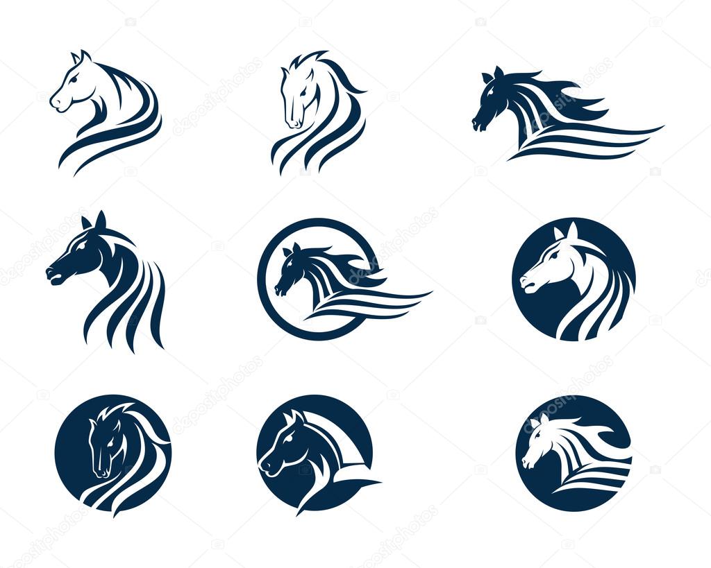 Beauty Head Horse Logo Template Vector icon