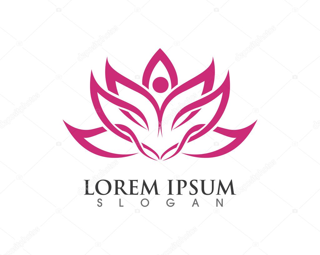 Vector lotus flowers design logo Template