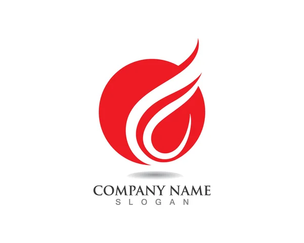 Fire f logo red — Stock Vector