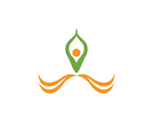 Yoga gezondheid logo vrouwen — Stockvector