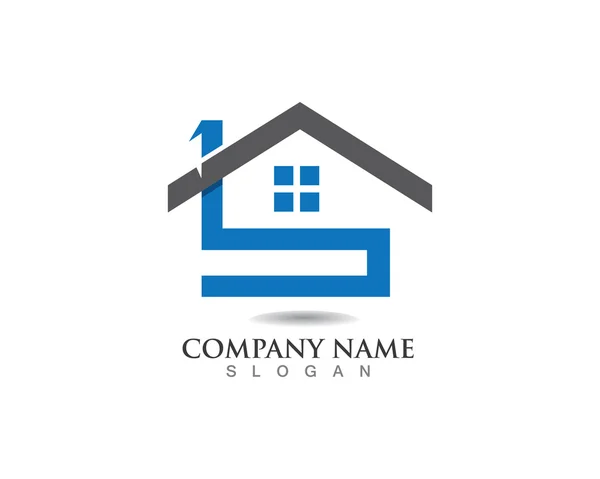 Logotipo casa edificio — Vector de stock