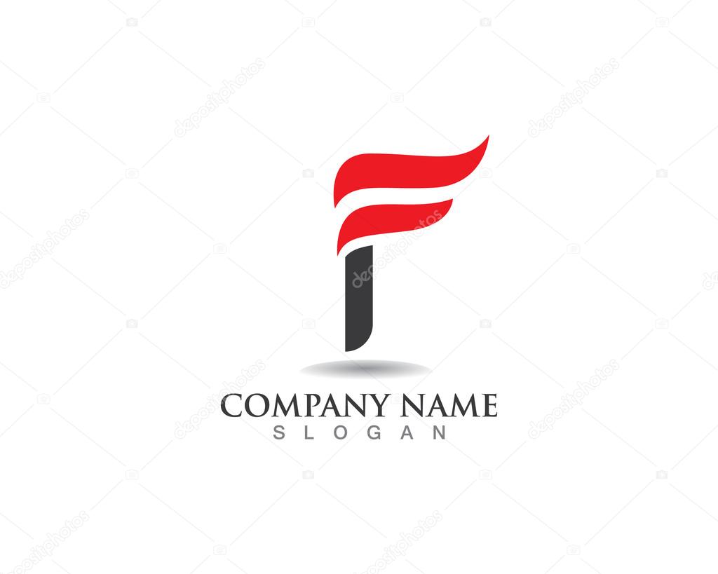 F letter logo template