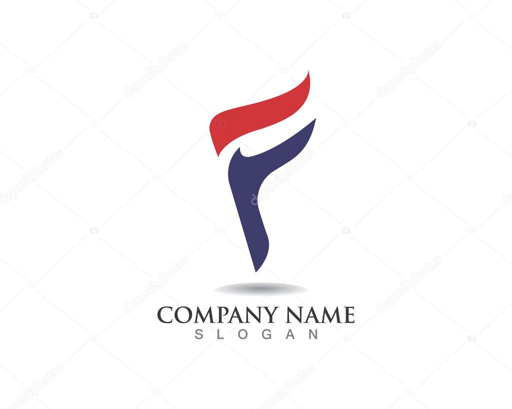 F letter logo template