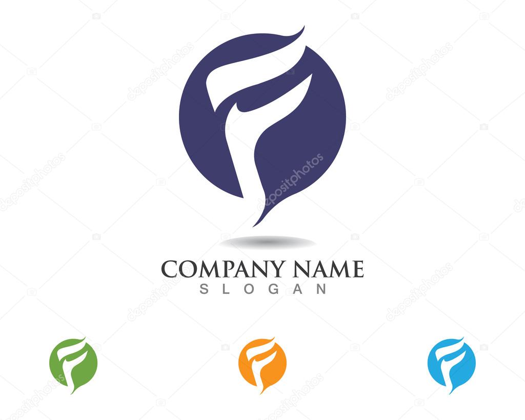 F letter logo template