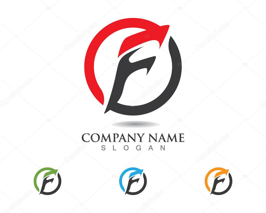 F letter logo template