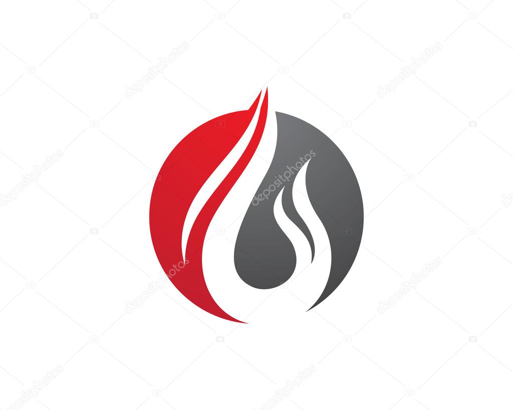 Fire and water drop logo