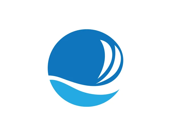 波ビーチの水ロゴ — ストックベクタ