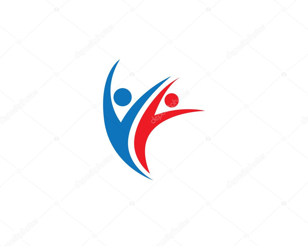 Fun people Healthy Life icon Logo template