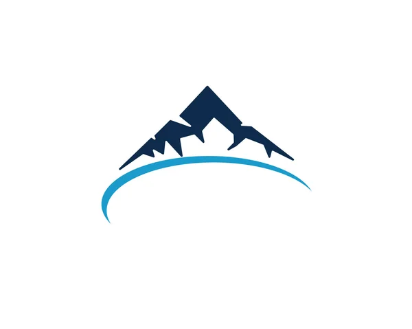 Logotipo de montaña y plantilla de paisaje — Vector de stock