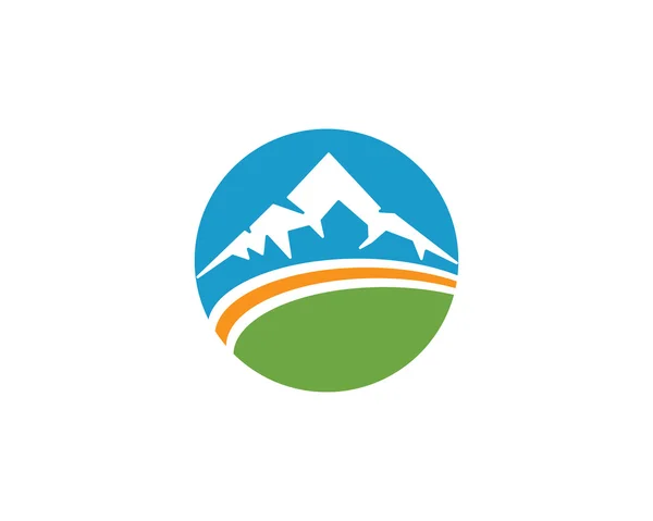山のロゴとテンプレートのレイアウト — ストックベクタ