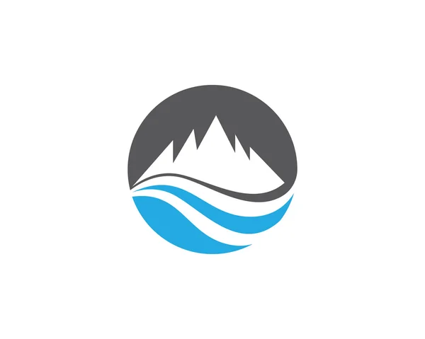 Λογότυπο και πρότυπο lanscape βουνό — Διανυσματικό Αρχείο