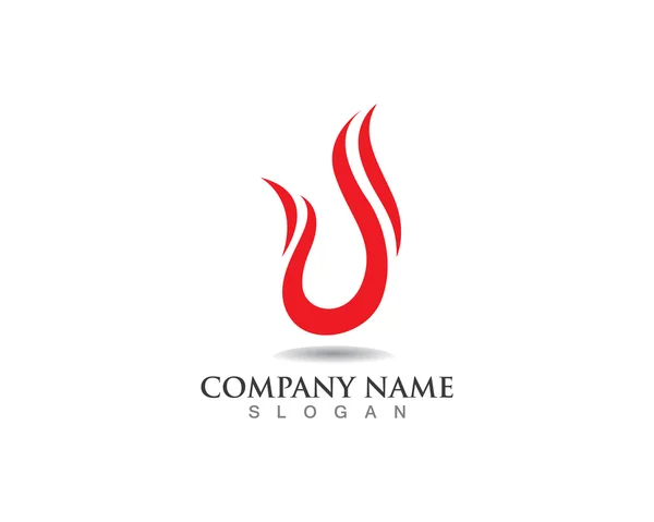 Ogień logo i szablonu — Wektor stockowy