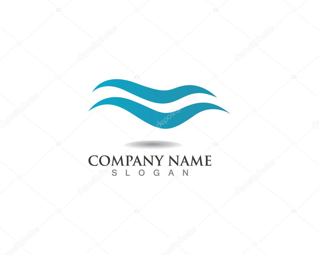 Wave water logo template