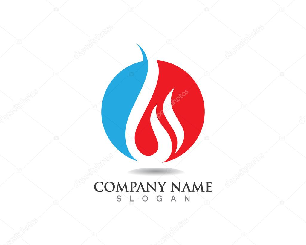 Fire hot logo and template