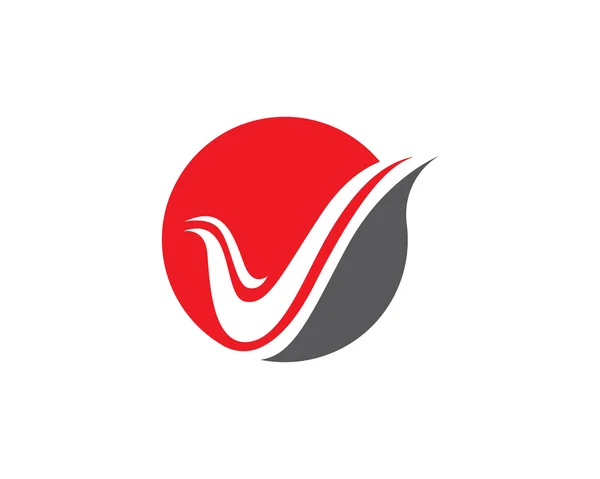 V Brief Wasser Welle Logo Vorlage — Stockvektor