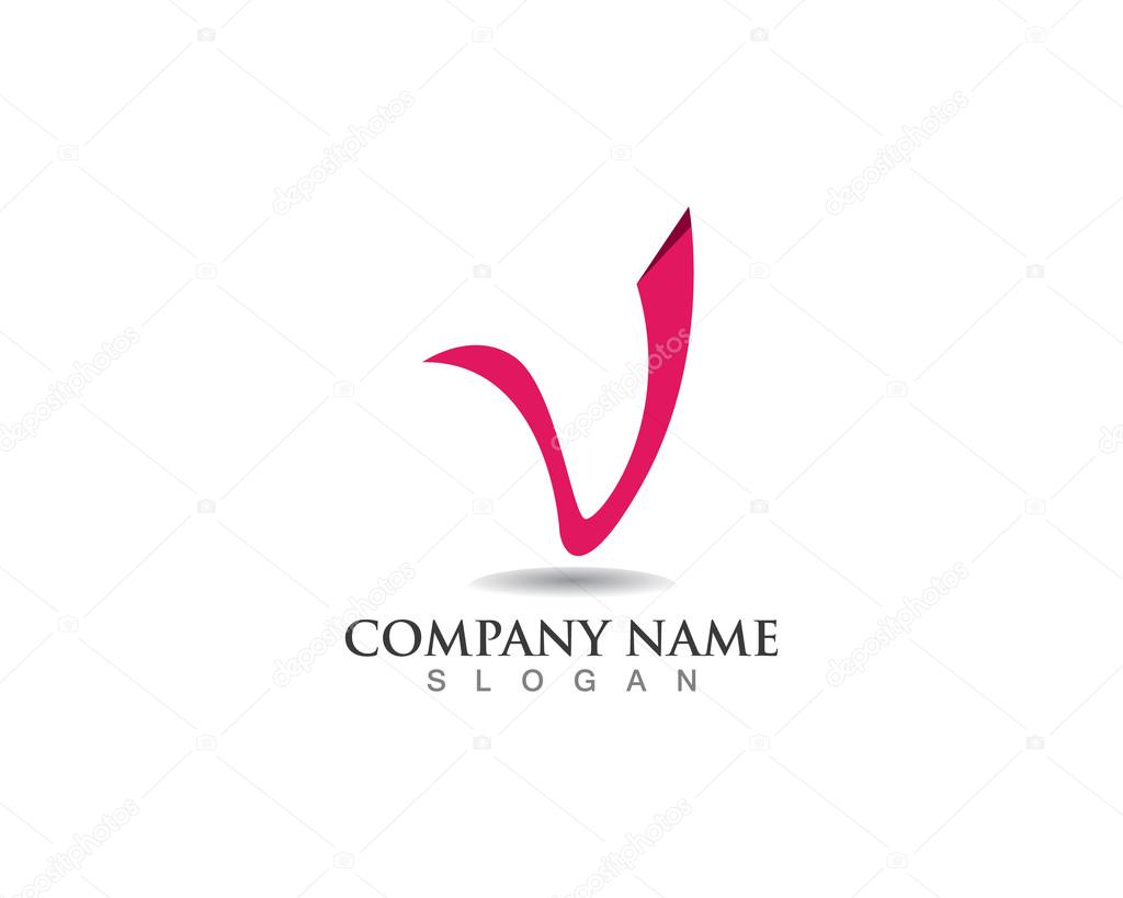 V logo and template
