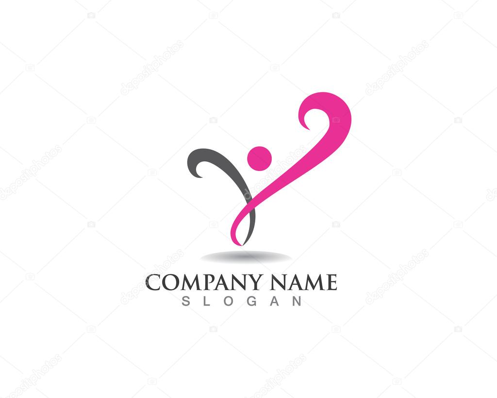 V logo and template