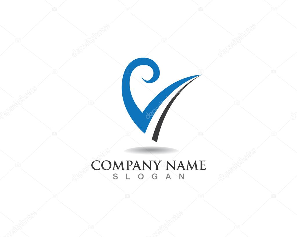 V logo and template