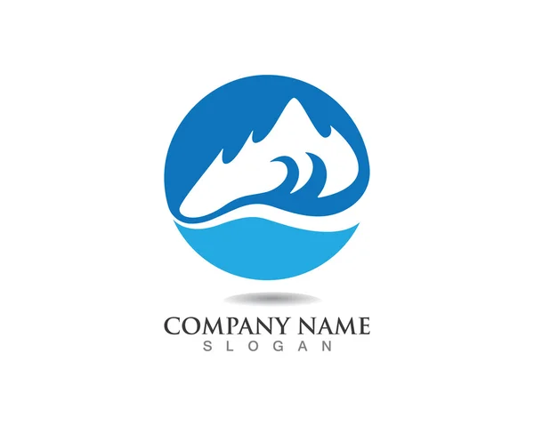 Montanha onda logotipo praia —  Vetores de Stock