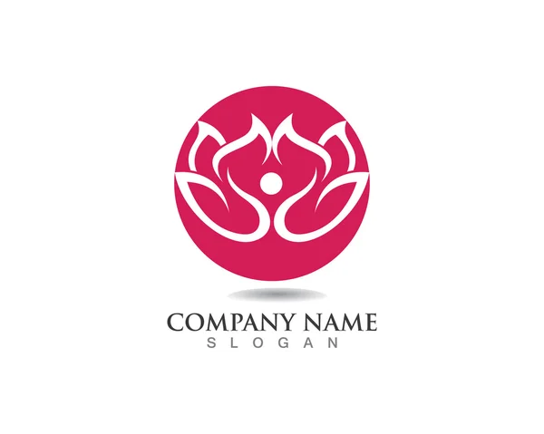 Lotus flower logo lázně — Stockový vektor