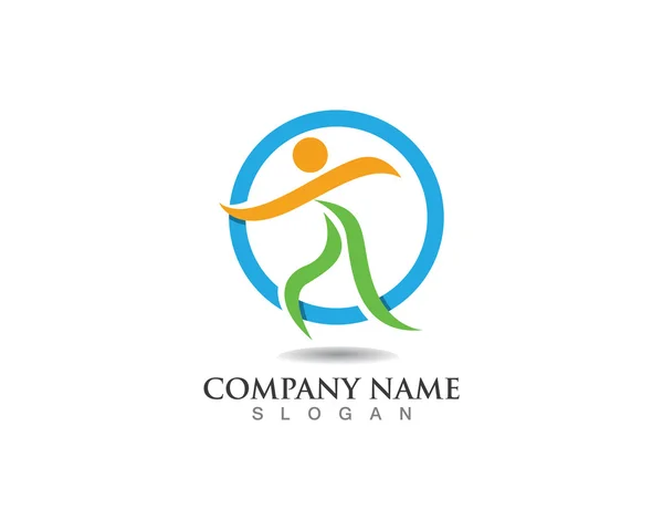 Saúde ioga pessoas logotipo — Vetor de Stock