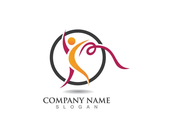 Salute yoga persone logo — Vettoriale Stock