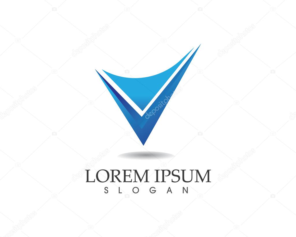 V letter logo template