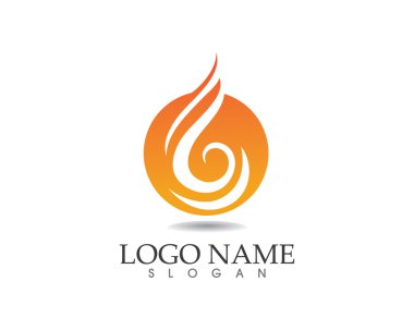 Yangın hots logo şablonu